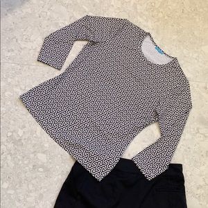 J. Mc Laughlin Black/White Geometric Tee